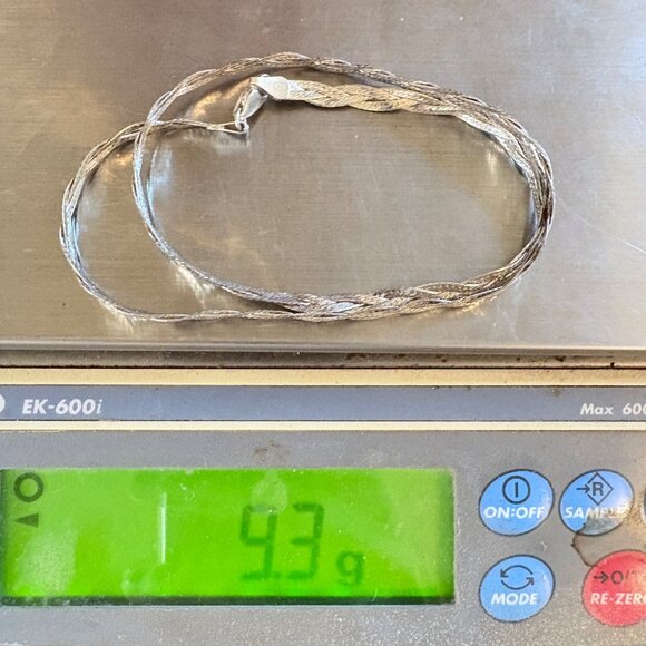 Sterling Silver 925 Braided Flattened Curb Link Chain 5mm Size 17.5" Length - Picture 9 of 11